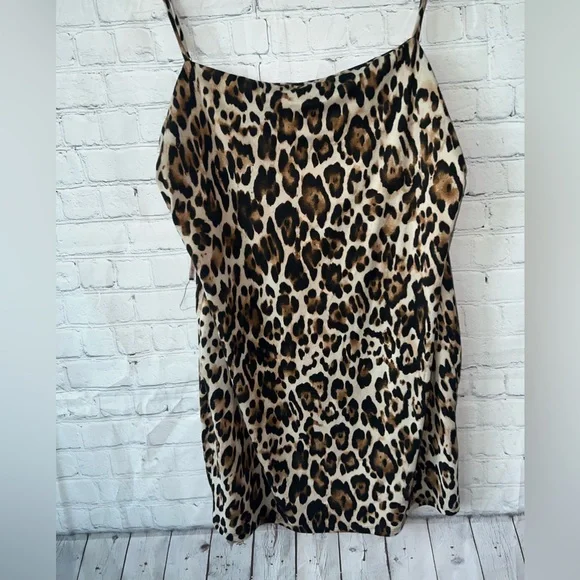 Iris Brown, Cream & Black Cheetah print sleeveless dress size 3X - Picture 3 of 6